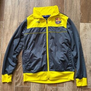 Men's Yellow & Charcoal Sport Track Jacket with Crest